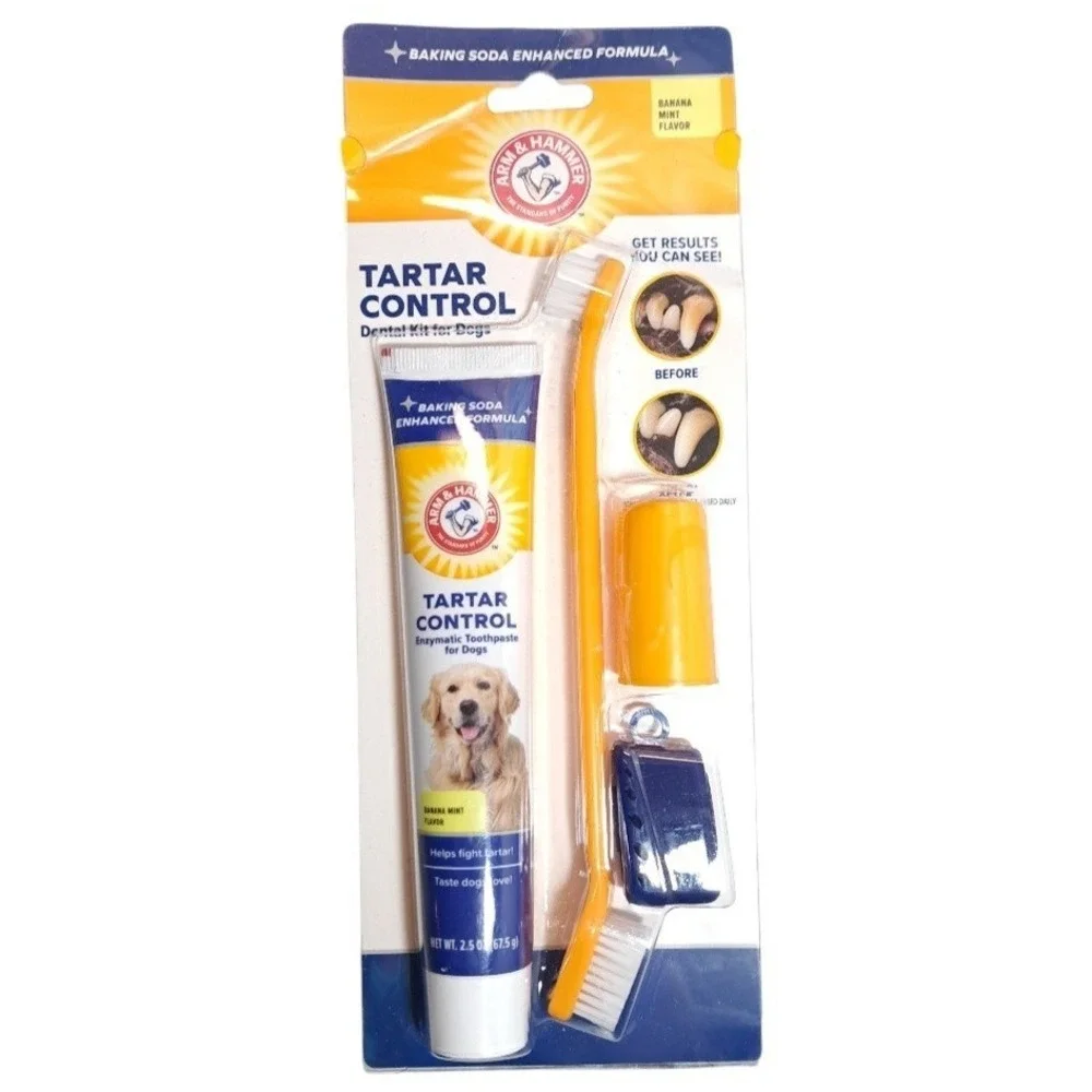 Arm & Hammer Dental Kit for‎ Dogs Enzymatic Dog Toothpaste 2.5 Oz Banana Mint